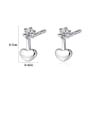 thumb 925 Sterling Silver With Cubic Zirconia  Simplistic Heart Stud Earrings 5