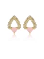 thumb Copper With 18k Gold Plated Trendy Heart Cluster Earrings 0
