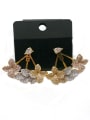 thumb GODKI Luxury Women Wedding Dubai Copper With Mix Plated Fashion Leaf Earrings 0