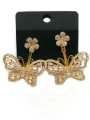 thumb GODKI Luxury Women Wedding Dubai Copper With Gold Plated Fashion Butterfly Earrings 0