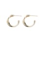 thumb Alloy With Gold Plated Simplistic Cross Round Hoop Earrings 0
