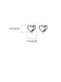 thumb 925 Sterling Silver With Rose Gold Plated Simplistic Smooth Heart Stud Earrings 4
