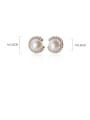 thumb 925 Sterling Silver With RArtificial Pearl  Simplistic Round Stud Earrings 3
