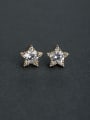 thumb Micro inlay Zircon star  925 silver Stud earrings 0