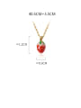 thumb 925 Sterling Silver With Gold Plated Simplistic Friut Strawberry Necklaces 4