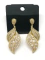 thumb GODKI Luxury Women Wedding Dubai Copper With Gold Plated Fashion Leaf Earrings 0