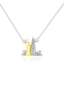thumb 925 Sterling Silver With Two-color Plated Personality Irregular Necklaces 0