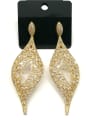thumb GODKI Luxury Women Wedding Dubai Copper With Gold Plated Fashion Leaf Drop Earrings 0