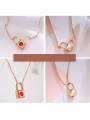 thumb Stainless Steel With 18k Rose Gold Plated Trendy Locket A multi wear Necklaces 3