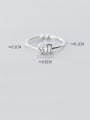 thumb 925 Sterling Silver With Platinum Plated Simplistic Crown Free Size  Rings 3