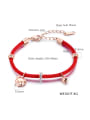 thumb Stainless Steel With Rose Gold Plated Cute Pig Red rope Bracelets 2