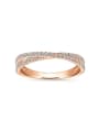 thumb Copper With Rose Gold Plated Simplistic  Cubic Zirconia Band Rings 0