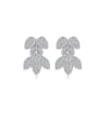 thumb Copper With Platinum Plated Delicate Leaf Cluster Earrings 0