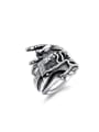 thumb Stainless Steel With Antique Silver Plated Punk Skull Men Rings 0