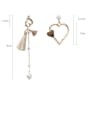 thumb Alloy With Gold Plated Fashion Asymmetric Heart Tassel  Earrings 3