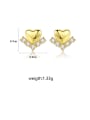 thumb 925 Sterling Silver With Cubic Zirconia Simplistic Heart Stud Earrings 4