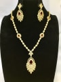 thumb GODKI Luxury Women Wedding Dubai Copper With MIX Plated Trendy Leaf 2 Piece Jewelry Set 0