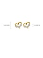 thumb 925 Sterling Silver With Cubic Zirconia Cute Heart Stud Earrings 4