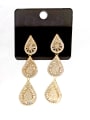 thumb GODKI Luxury Women Wedding Dubai Copper With Gold Plated Trendy Chain Earrings 0