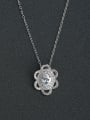 thumb Mosaic Zircon flower necklace pendant  925 silver necklace 0