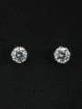 thumb White Studs stud Earring with Platinum Plated Zircon 0