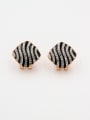 thumb New design Gold Plated Fringe Rhinestone Studs stud Earring in White color 0