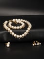 thumb Charm style with Gold Plated Zinc Alloy Pearl 4 Pieces Set 0