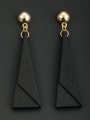 thumb New design Wood Triangle Drop drop Earring in Black color 0