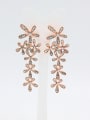 thumb White color Rose Plated Statement Rhinestone Drop drop Earring 0