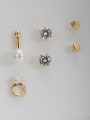 thumb Personalized Gold Plated White Round Pearl  Combined Studs stud Earring 0