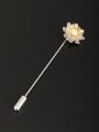 thumb Platinum Plated Flower Pearl White Lapel Pins & Brooche 0