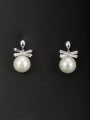 thumb White Round Youself ! Platinum Plated Copper Pearl Drop drop Earring 0