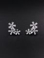 thumb Model No NY38776-001 A Platinum Plated Stylish Zircon Studs stud Earring Of Flower 0