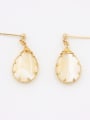 thumb Face style with Gold Plated Stone Drop drop Earring 0