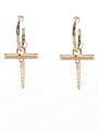 thumb Mother's Initial Gold Drop drop Earring with Cross 0