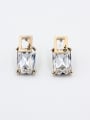 thumb New design Gold Plated Geometric austrian Crystals Studs stud Earring in White color 0
