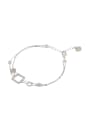 thumb style with Silver-Plated Zinc Alloy Rhinestone Bracelet 0