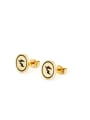 thumb Gold Round Youself ! Gold Plated Titanium  Studs stud Earring 1