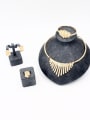 thumb New design Gold Plated Zinc Alloy Rhinestone 4 Pieces Set in White color 0