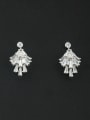 thumb New design Platinum Plated Personalized Zircon Studs stud Earring in White color 0