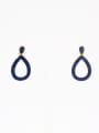 thumb The new Gold Plated Copper Zircon Drop drop Earring with Navy 0