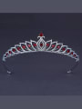 thumb Red Wedding Crown with Platinum Plated Zircon 0