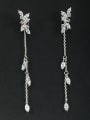 thumb chain style with Platinum Plated Zircon Drop drop Earring 0