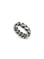 thumb color Silver-Plated Titanium chain Band band ring 0