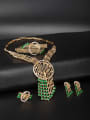 thumb Green color Gold Plated Statement 4 Pieces Set 0