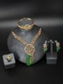 thumb Green color Gold Plated Statement 4 Pieces Set 1