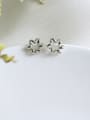 thumb Flower style with Silver-Plated 925 Silver Studs stud Earring 1