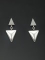 thumb Mother's Initial White Drop drop Earring with Triangle 0