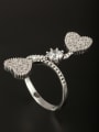 thumb GODKI Luxury Women Wedding Dubai Platinum Plated Copper Heart White Zircon Beautiful Ring 0