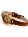 thumb Fashion Brown Alloy Japanese Quartz Square Genuine Leather Women's Watch 24-27.5mm 0